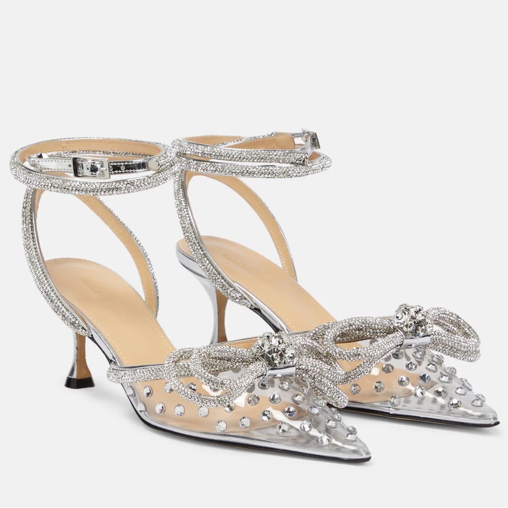 MACH & MACH Double Bow embellished PVC pumps size 38.5